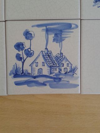 AZULEJOS CRAQUELADOS PINTADOS A MANO LEÑADOR CASA