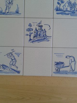 AZULEJOS CRAQUELADOS PINTADOS A MANO LEÑADOR CASA