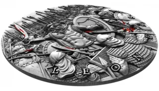 Moneda 2 oz Plata Pura Leónidas Espartano