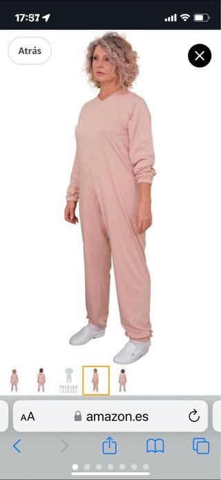 Pijama antipañal geriátrico rosa talla M