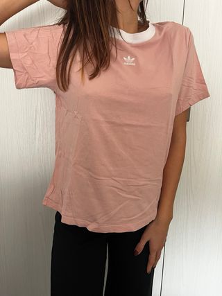 T-shirt Adidas rosa e bianca