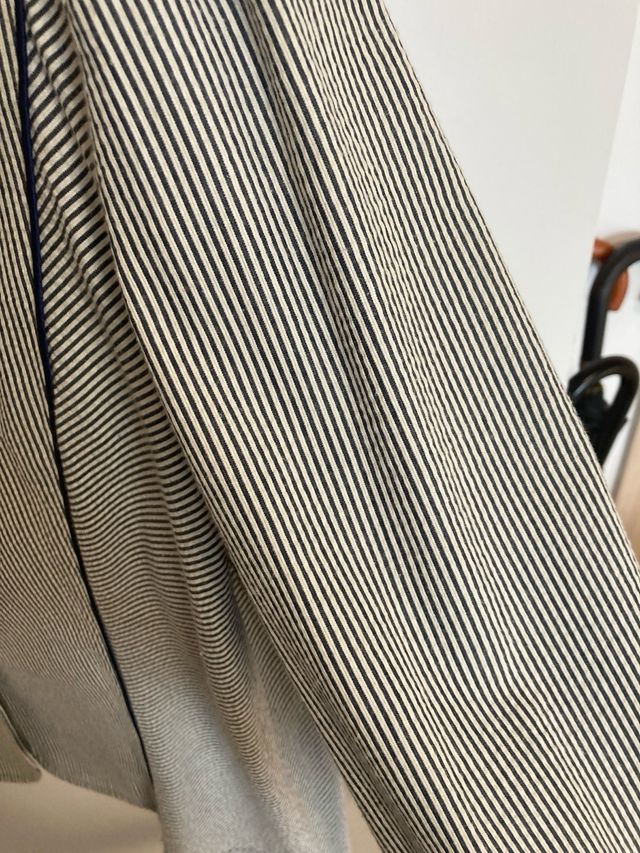 Chaqueta de entretiempo rayas beige y azul mil  ta