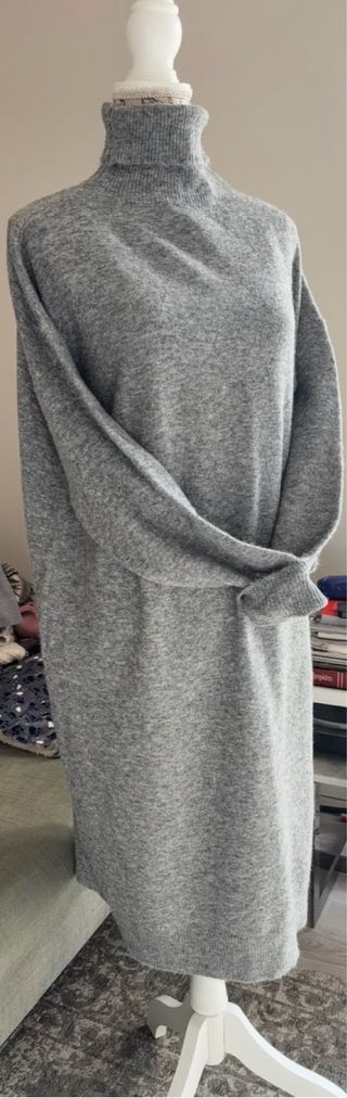 Abito maglione collo alto grigio