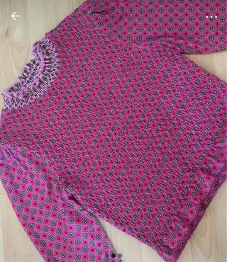 Top Sandro estampado rosa talla S