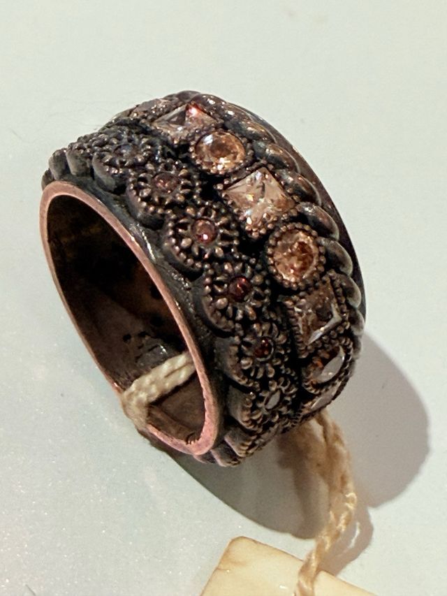 Sortijas Plata Ley Sunfield Marrón y Plata