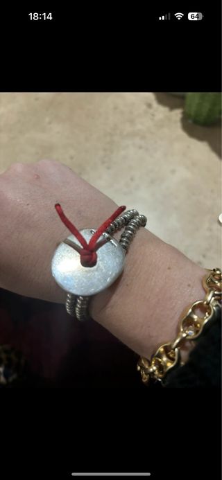 Pulsera Uno de 50 Plata y Rojo