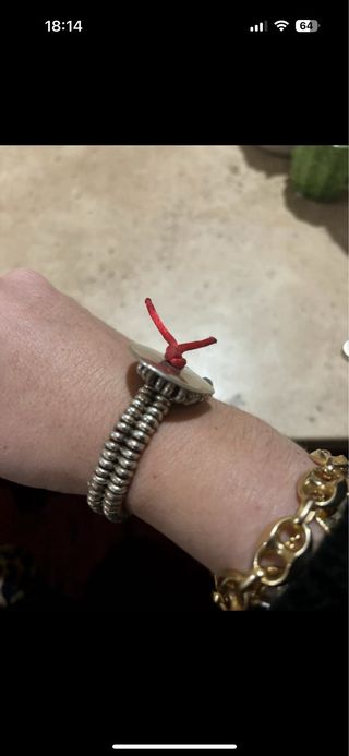 Pulsera Uno de 50 Plata y Rojo