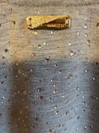 Felpa MET donna tutta strass grigia