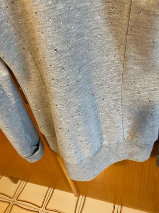 Felpa MET donna tutta strass grigia