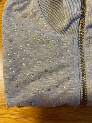 Felpa MET donna tutta strass grigia