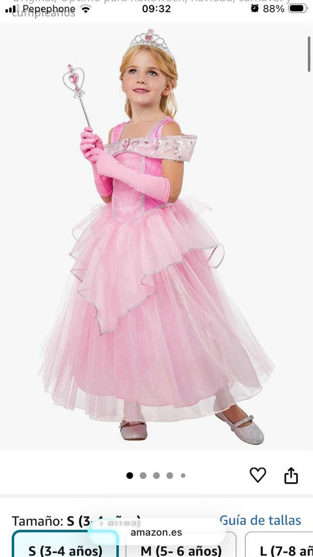 Disfraz Princesa Rosa 2-3 años