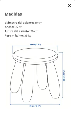 Taburete redondo rosa Mammut Ikea