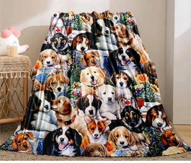 Manta Perritos 150x200cm Nueva