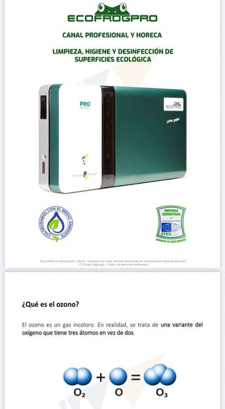 Máquina con Sistema de limpieza/desinfección Ozono