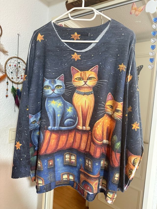 Jersey Gato Estrellas Noche talla XXl