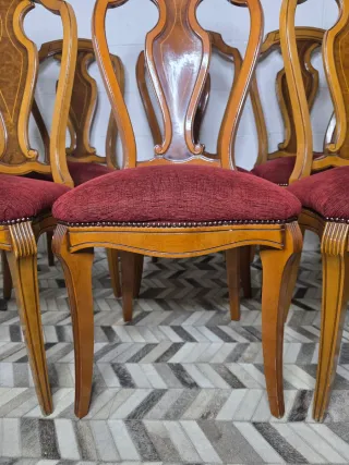 Lote 6 Sillas Clásicas Tapizado Granate