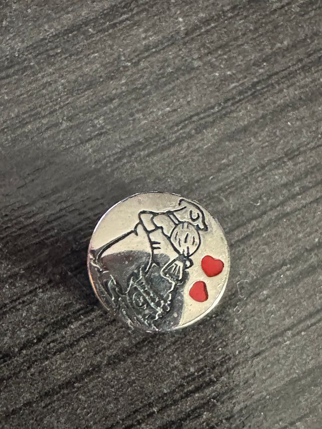 Charm Plata S925 Corazones Rojos