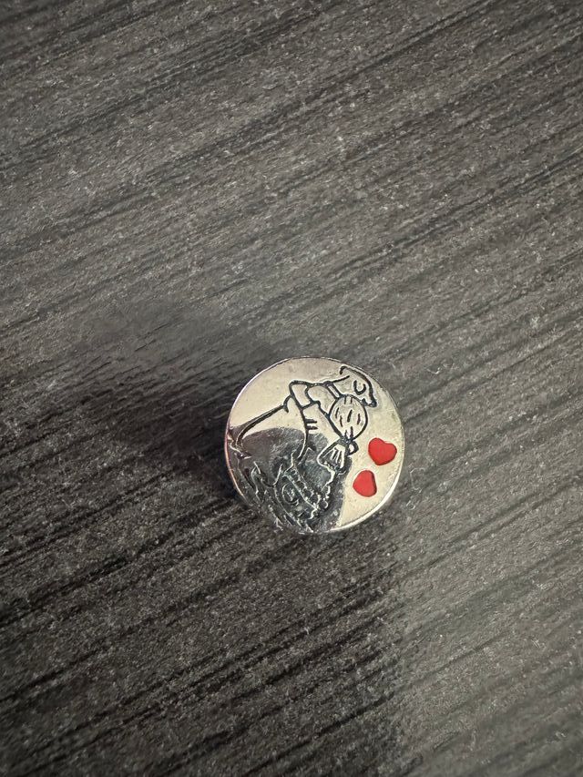 Charm Plata S925 Corazones Rojos