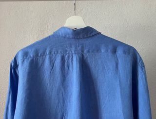 Camisa Lino Slim Fit Ralph Lauren Azul