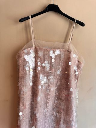 Abito da sera con paillettes rosa Taglia M