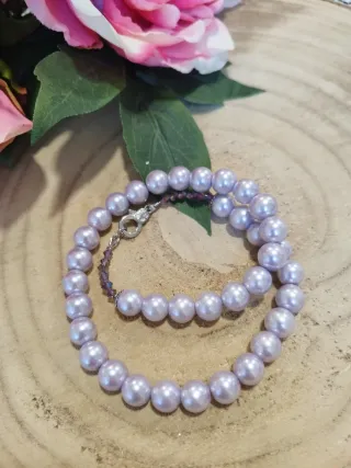 Collana perle lilla