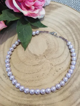 Collana perle lilla