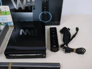 Nintendo Wii Negra Completa + Wii Sports