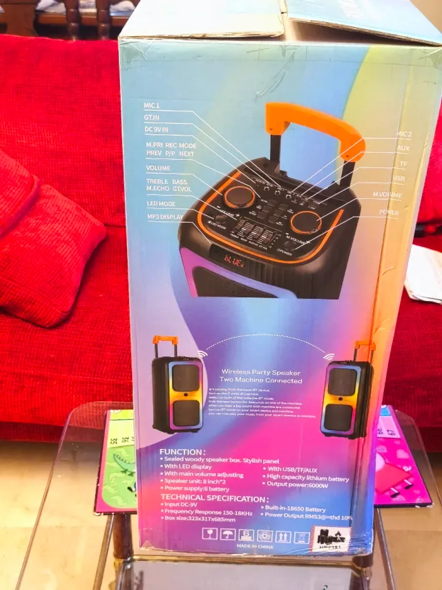 Altavoz Portátil NDR1097 Bluetooth 6000W P. M. P.O