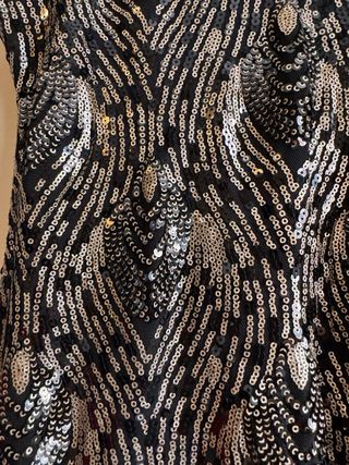 Abito da sera T.M nero/oro con paillettes