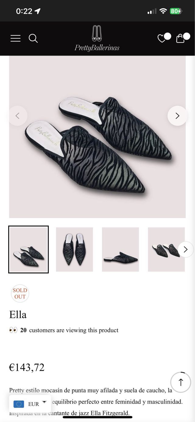 Zapatos Pretty Ballerinas Mules Negras Cebra