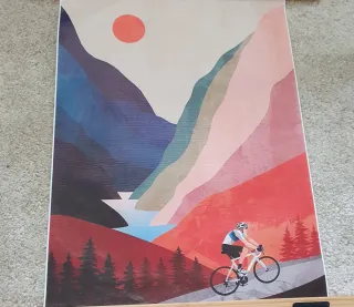 Póster Ciclista Montaña