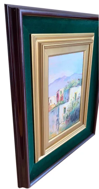 Quadro Casolare Olio con Cornice Vintage