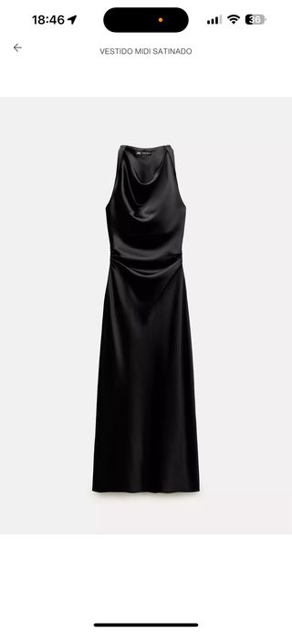 Vestido midi satinado Zara