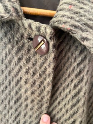 Abrigo largo vintage mujer beige/marrón