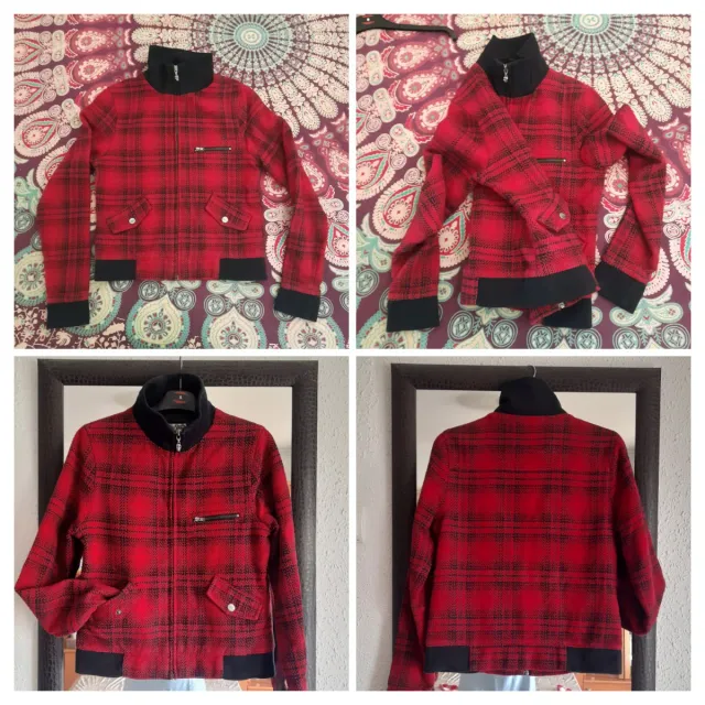 Vans jacket tweed red/black mujer S. Perfecta!