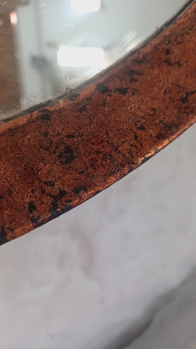 Espejo Redondo Industrial bronce envejecido