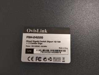OvisLink FSH‑2422G Switch Web‑Smart 24 Puertos PoE