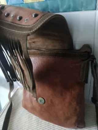 Bolso piel y ante Massimo Dutti