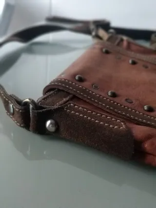 Bolso piel y ante Massimo Dutti