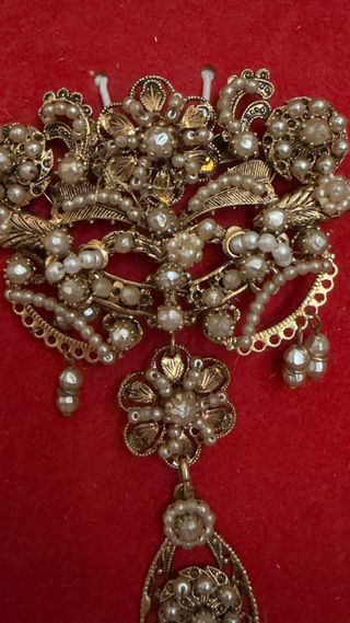 Aderezo Fallera Adulto Dorado y Perlas