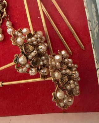 Aderezo Fallera Adulto Dorado y Perlas