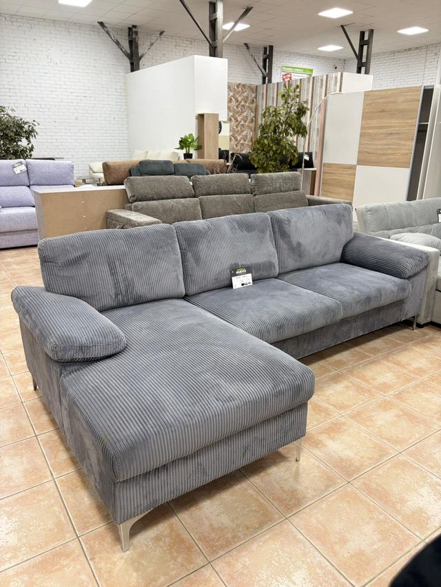 Oferta!! Sofá Chaiselongue gris de 267cm