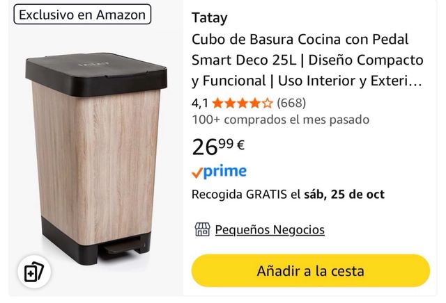 Cubo de basura Tatay madera