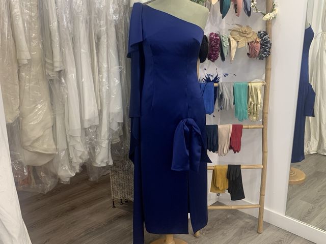 Vestido azul de fiesta 1 hombro