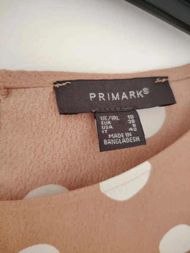 Camisa lunares beige y blanco Primark