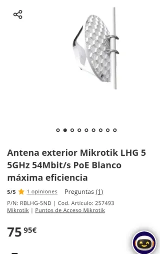 MikroTik LHG HP5 Antena Exterior 5 GHz 24.5dBi PoE