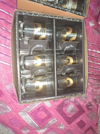 Juego 12 Vasos Árabes Dorados