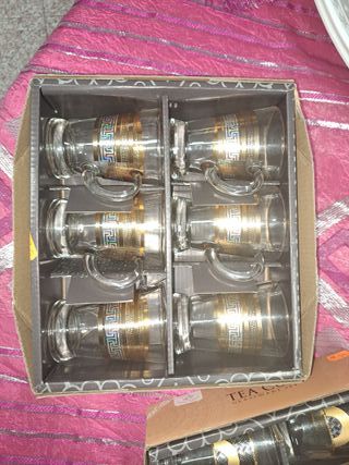 Juego 12 Vasos Árabes Dorados