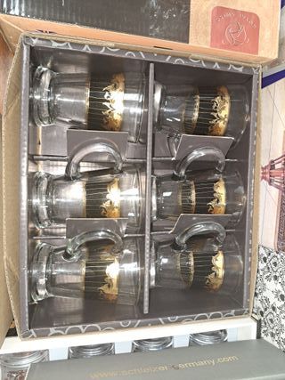 Juego 12 Vasos Árabes Dorados