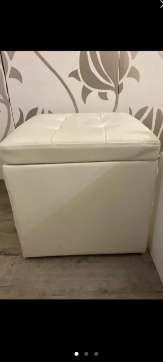 2 Taburete blanco piel sintética